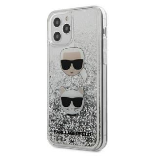 Karl Lagerfeld KLHCP12MKCGLSL iPhone 12 / 12 Pro kemény hátlap tok - ezüst/csillámos