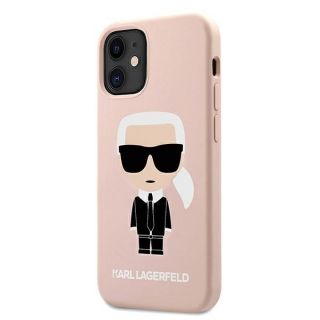 Karl Lagerfeld KLHCP12SSLFKPI iPhone 12 mini szilikon hátlap tok - rózsaszín