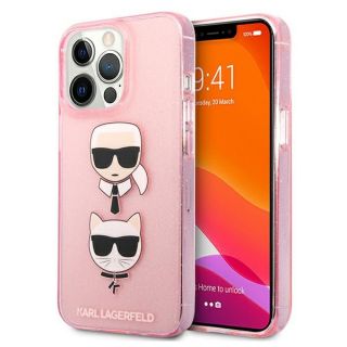 Karl Lagerfeld KLHCP13LKCTUGLP iPhone 13 Pro kemény hátlap tok - glitter rózsaszín