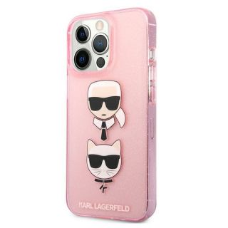 Karl Lagerfeld KLHCP13LKCTUGLP iPhone 13 Pro kemény hátlap tok - glitter rózsaszín
