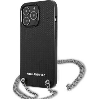 Karl Lagerfeld KLHCP13LPMK iPhone 13 Pro bőr hátlap tok - fekete