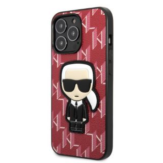 Karl Lagerfeld KLHCP13LPMNIKPI iPhone 13 Pro bőr hátlap tok - piros