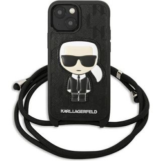 Karl Lagerfeld KLHCP13SCMNIPK iPhone 13 mini bőr hátlap tok -  fekete