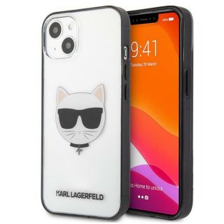 Karl Lagerfeld KLHCP13SHCHCK iPhone 13 mini kemény hátlap tok - átlátszó/fekete