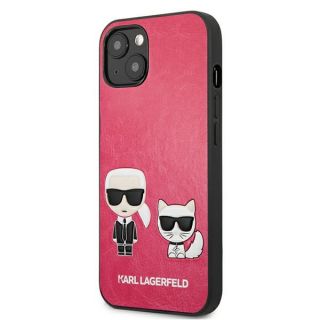 Karl Lagerfeld KLHCP13SPCUSKCP iPhone 13 mini kemény bőr hátlap tok - fushia
