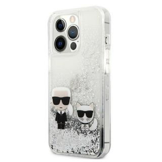 Karl Lagerfeld KLHCP13XGKCS iPhone 13 Pro Max kemény hátlap tok - ezüst/csillámos