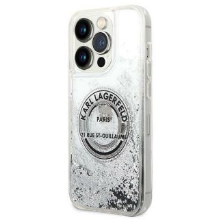 Karl Lagerfeld KLHCP14LLCRSGRS iPhone 14 Pro kemény hátlap tok - ezüst/csillámos