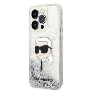 Karl Lagerfeld KLHCP14LLNKHCH iPhone 14 Pro kemény hátlap tok - ezüst/csillámos