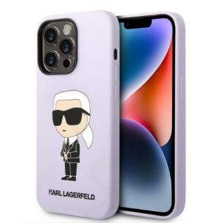 Karl Lagerfeld KLHCP14LSNIKBCU iPhone 14 Pro szilikon hátlap tok - lila