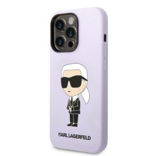 Karl Lagerfeld KLHCP14LSNIKBCU iPhone 14 Pro szilikon hátlap tok - lila