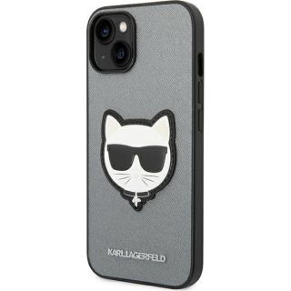 Karl Lagerfeld KLHCP14MSAPCHG iPhone 14 Plus bőr hátlap tok - ezüst