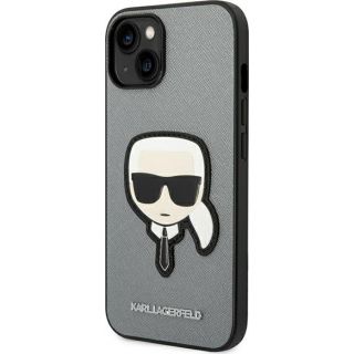 Karl Lagerfeld KLHCP14MSAPKHG iPhone 14 Plus bőr hátlap tok - ezüst