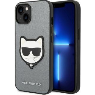 Karl Lagerfeld KLHCP14SSAPCHG iPhone 14 bőr hátlap tok - ezüst