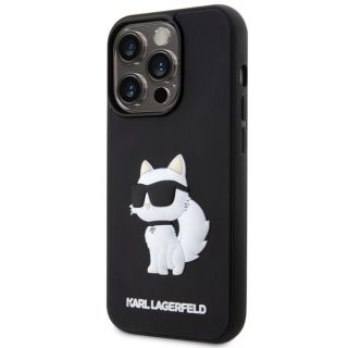 Karl Lagerfeld KLHCP14S3DRKHNK iPhone 14 Pro Maxszilikon hátlap tok - fekete