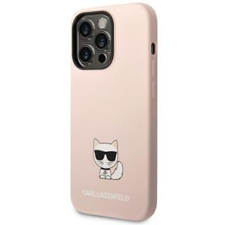 Karl Lagerfeld KLHCP14XSLCTPI iPhone 14 Pro Max szilikon hátlap tok - rózsaszín