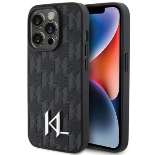 Karl Lagerfeld KLHCP15LPKLPKLK iPhone 15 Pro bőr hátlap tok - fekete