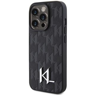 Karl Lagerfeld KLHCP15LPKLPKLK iPhone 15 Pro bőr hátlap tok - fekete