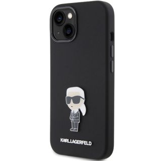 Karl Lagerfeld KLHCP15MSMHKNPK iPhone 15 Plus szilikon hátlap tok - fekete