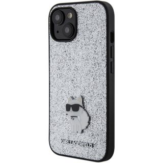 Karl Lagerfeld KLHCP15SGCNPSG iPhone 15 szilikon hátlap tok - ezüst