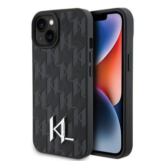 Karl Lagerfeld KLHCP15SPKLPKLK iPhone 15 bőr hátlap tok - átlátszó