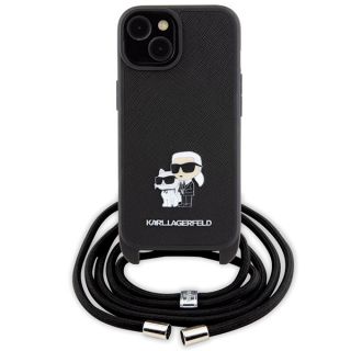 Karl Lagerfeld KLHCP15SSAKCPSK iPhone 15 kemény hátlap tok - fekete