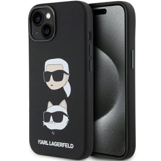 Karl Lagerfeld KLHCP15SSDHKCNK iPhone 15 szilikon hátlap tok - fekete