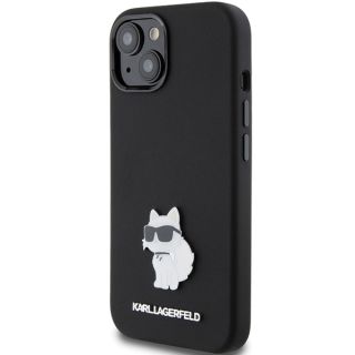 Karl Lagerfeld KLHCP15SSMHCNPK iPhone 15 szilikon hátlap tok - fekete
