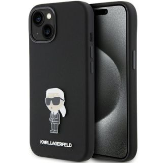 Karl Lagerfeld KLHCP15SSMHKNPK iPhone 15 szilikon hátlap tok - fekete
