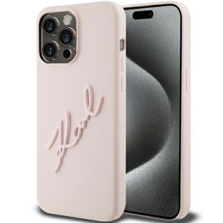Karl Lagerfeld KLHCP15XSKSBMCP iPhone 15 Pro Max szilikon hátlap tok - rózsaszín