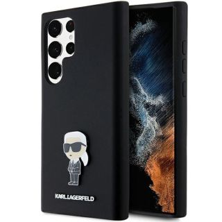 Karl Lagerfeld KLHCS23LSMHKNPK Samsung Galaxy S23 Ultra szilikon hátlap tok - fekete
