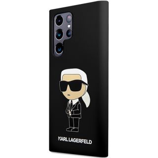 Karl Lagerfeld KLHCS24LSNIKBCK Samsung Galaxy S24 Ultra szilikon hátlap tok - fekete