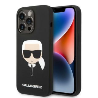 Karl Lagerfeld KLHMP14LSLKHBK MagSafe iPhone 14 Pro szilikon hátlap tok - fekete