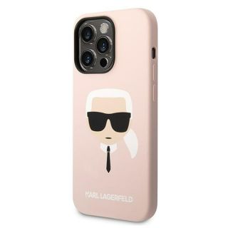 Karl Lagerfeld KLHMP14LSLKHLP MagSafe iPhone 14 Pro szilikon hátlap tok - rózsaszín