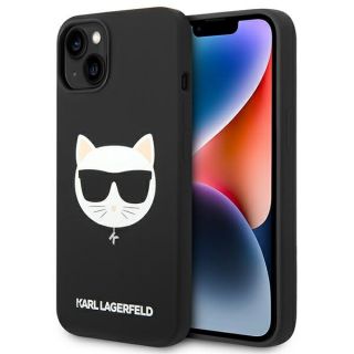 Karl Lagerfeld KLHMP14MSLCHBK MagSafe iPhone 14 Plus szilikon hátlap tok - fekete
