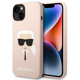 Karl Lagerfeld KLHMP14SSLKHLP MagSafe iPhone 14 szilikon hátlap tok - rózsaszín