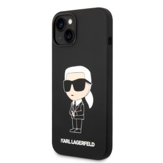 Karl Lagerfeld KLHMP14SSNIKBCK MagSafe iPhone 14 szilikon hátlap tok - fekete