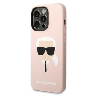Karl Lagerfeld KLHMP14XSLKHLP MagSafe iPhone 14 Pro Max szilikon hátlap tok - rózsaszín