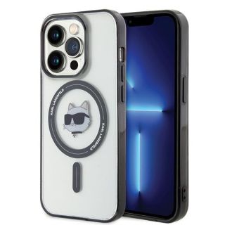 Karl Lagerfeld KLHMP15LHCHNOTK MagSafe iPhone 15 Pro kemény hátlap tok - átlátszó