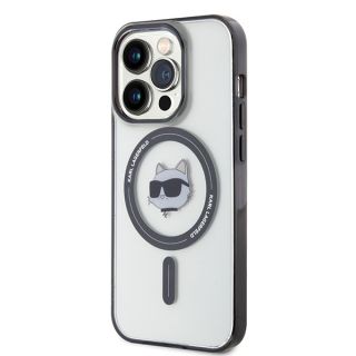 Karl Lagerfeld KLHMP15LHCHNOTK MagSafe iPhone 15 Pro kemény hátlap tok - átlátszó
