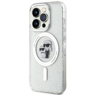 Karl Lagerfeld KLHMP15LHGKCNOT MagSafe iPhone 15 Pro kemény hátlap tok - átlátszó/csillámos