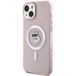 Karl Lagerfeld KLHMP15MHFCCNOP MagSafe iPhone 14 Plus / 15 Plus kemény hátlap tok - rózsaszín