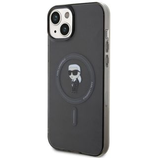 Karl Lagerfeld KLHMP15MHFCKNOK MagSafe iPhone 14 Plus / 15 Plus kemény hátlap tok - fekete