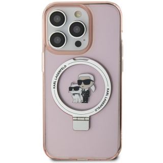 Karl Lagerfeld KLHMP15MHMRSKCP MagSafe iPhone 14 Plus / 15 Plus kemény hátlap tok - rózsaszín