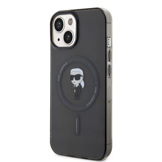 Karl Lagerfeld KLHMP15SHFCKNOK MagSafe iPhone 15 kemény hátlap tok - fekete