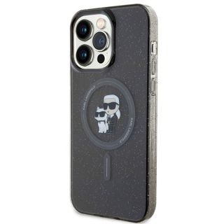 Karl Lagerfeld KLHMP15XHGKCNOK MagSafe iPhone 15 Pro Max kemény hátlap tok - fekete/csillámos