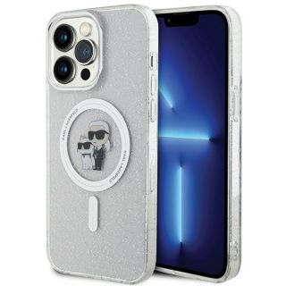 Karl Lagerfeld KLHMP15XHGKCNOT MagSafe iPhone 15 Pro Max kemény hátlap tok - átlátszó/csillámos