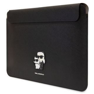 Karl Lagerfeld KLCS14SAKCPMK becsúsztathatós bőr laptop tok 14"-ig - fekete