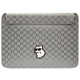 Karl Lagerfeld KLCS14SAKHPCG becsúsztathatós bőr laptop tok 14"-ig - ezüst