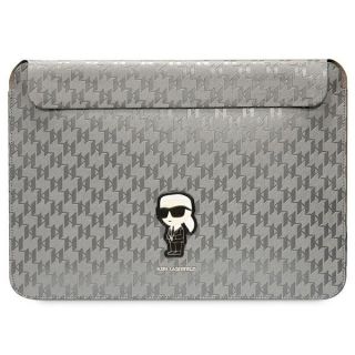 Karl Lagerfeld KLCS14SAKHPKG becsúsztathatós bőr laptop tok 14"-ig - ezüst
