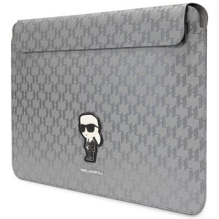 Karl Lagerfeld KLCS14SAKHPKG becsúsztathatós bőr laptop tok 14"-ig - ezüst